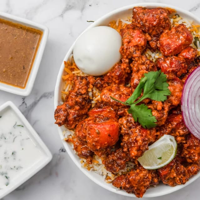 Boneless Chicken Bucket Biryani.