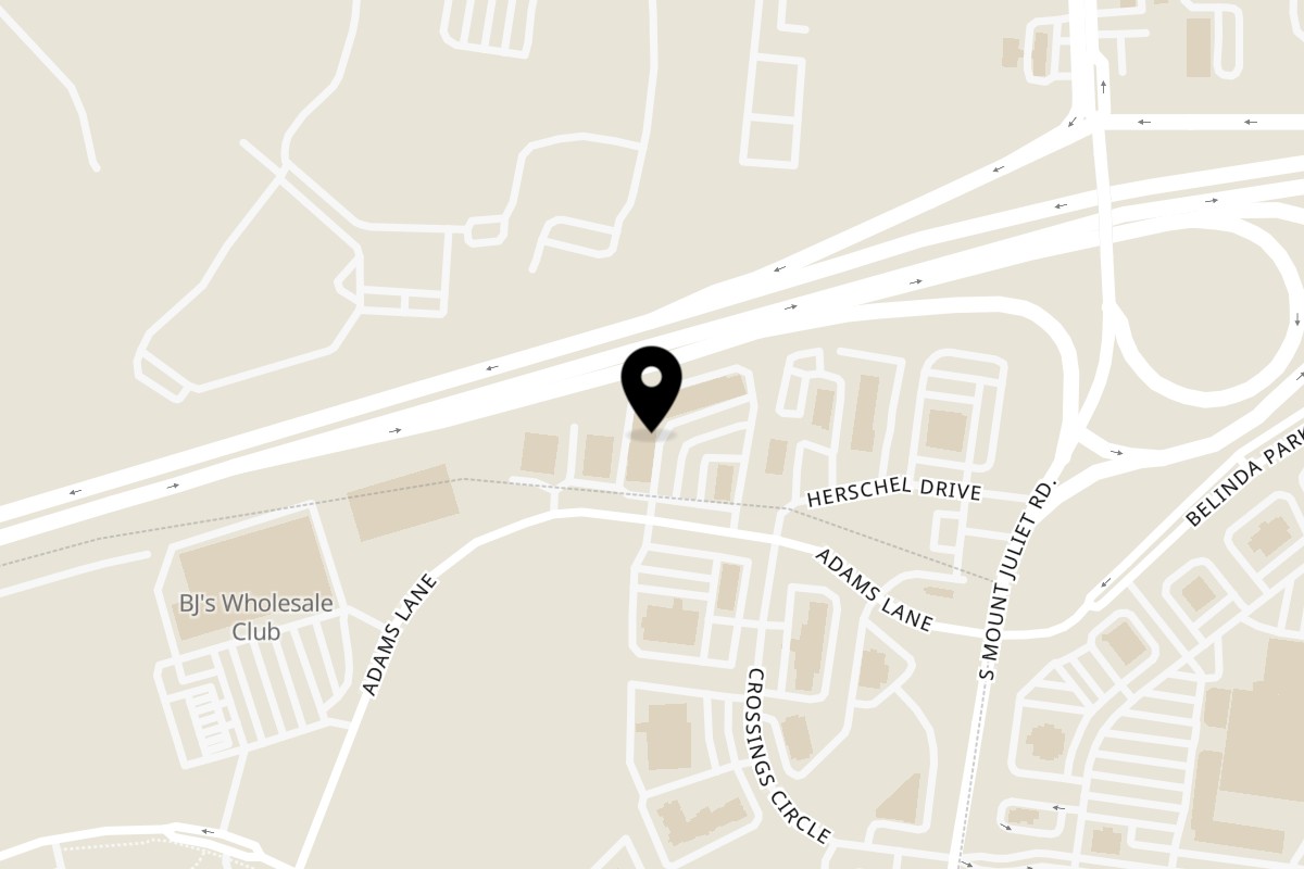 Map showing the location of BawarcHi Indian Cuisine Mt. Juliet on 151 Adams Ln #7 in Mt. Juliet